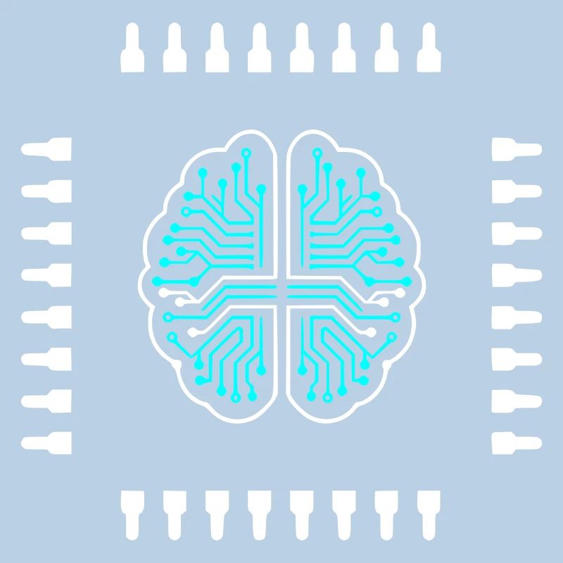 AI Brain Chip Processor Tech Vector