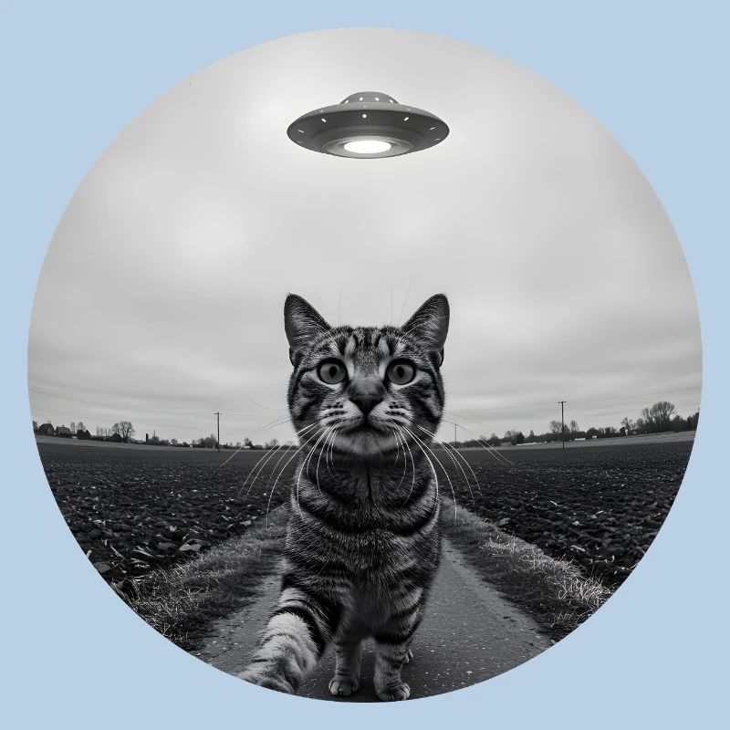 Design drôle d’extraterrestre d’un chat spatial OVNI