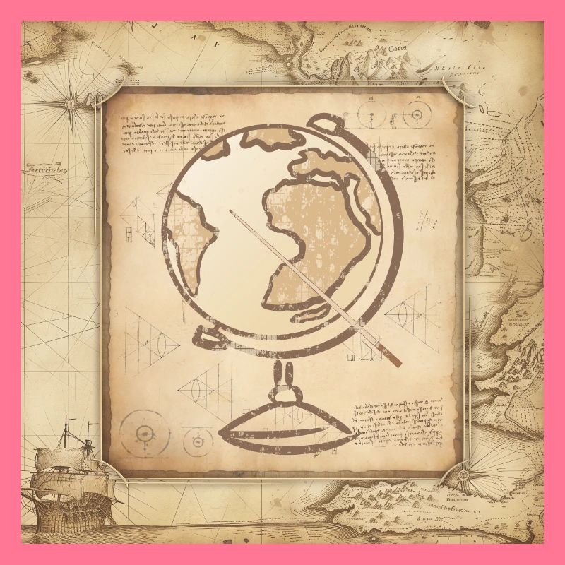 Geography - Globe & Pointer / Old World Map