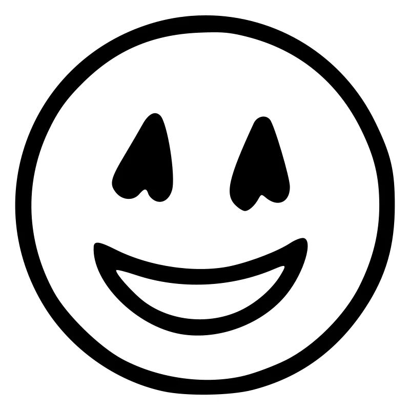 Emoji Skizze glücklich schwarz