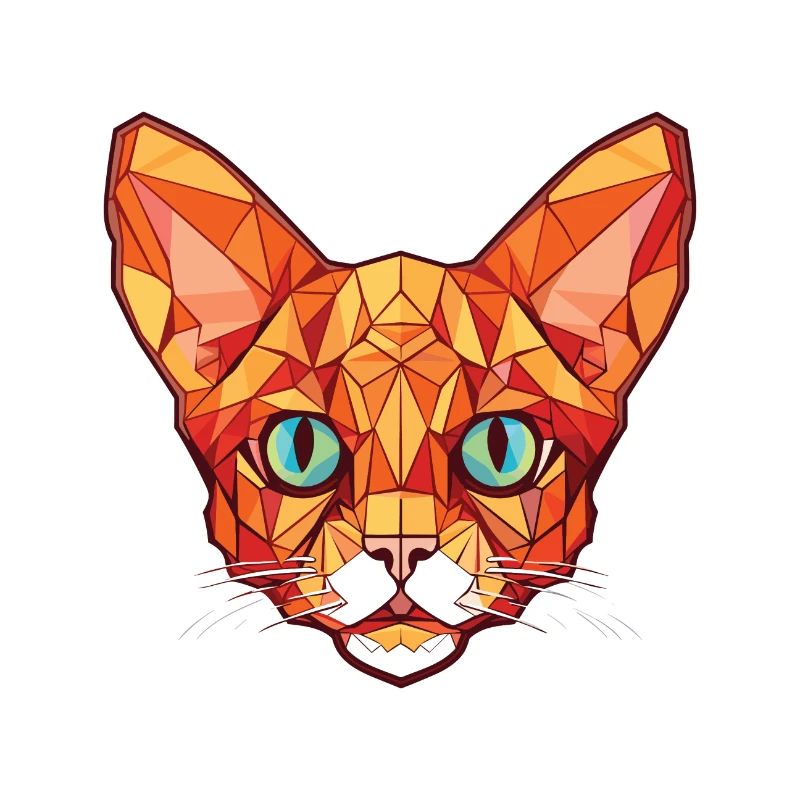 Illustration à l’aquarelle colorée de chat Devon Rex rouge