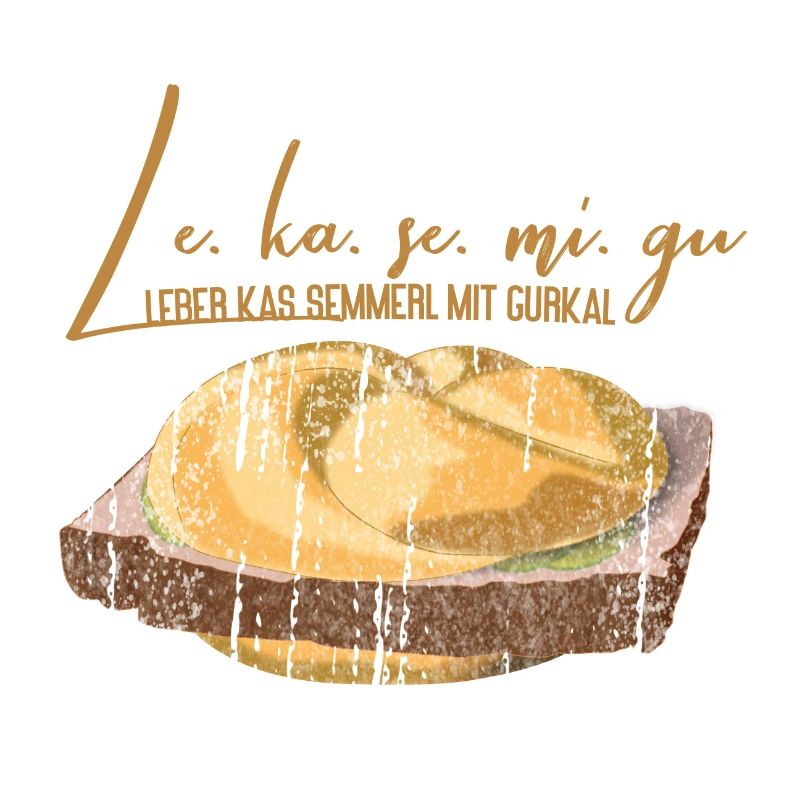 Leberkäs Semmerl with gherkins – dialect