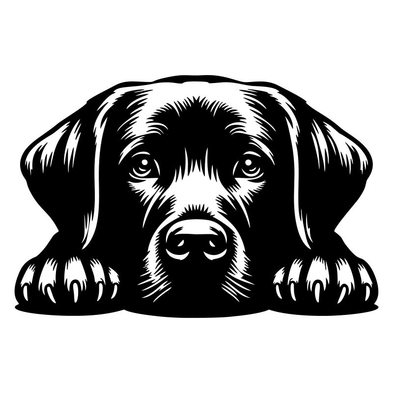 Labrador Kopf mit Pfoten
