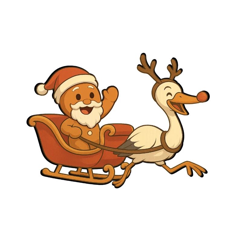 Weihnachtsmann-Lebkuchen-Mannele-Schlittenstorch