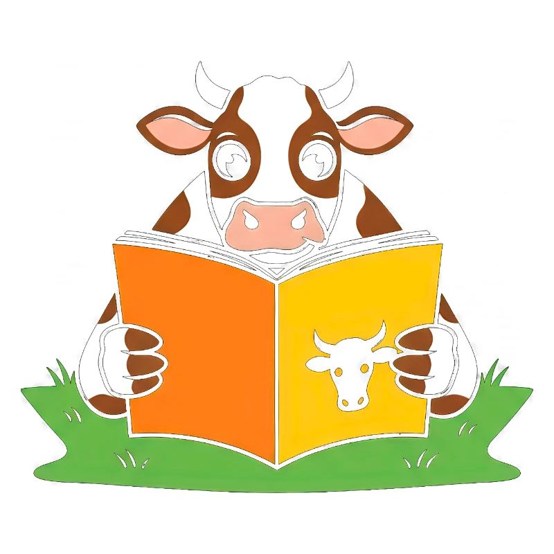 Vache lectrice en ruban