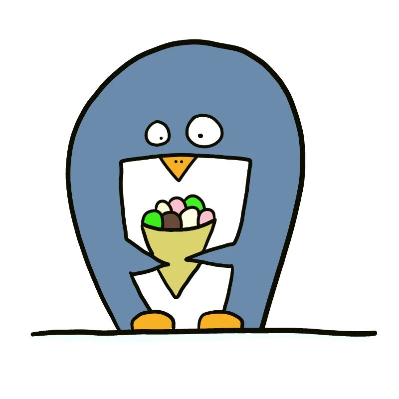 Pinguin mit Eiscreme