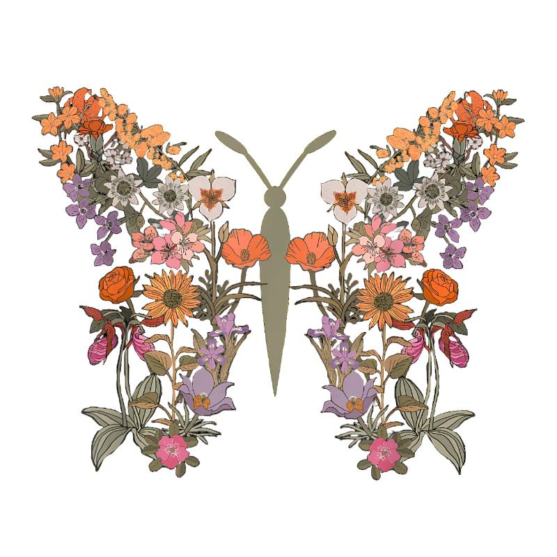 Femmes Boho Fleurs Sauvages Fleurs D’été Papillon