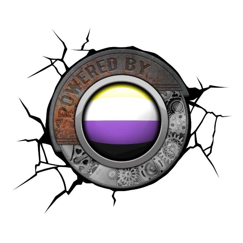 Propulsé par le moteur Steampunk Non Binary Pride