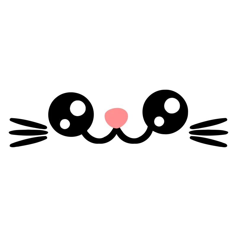 Katzengesicht Katzen Augen Süßes Chibi Kätzchen