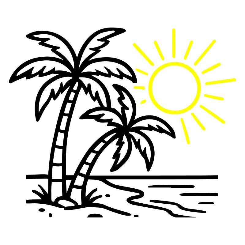 Plage de Island Palm Trees