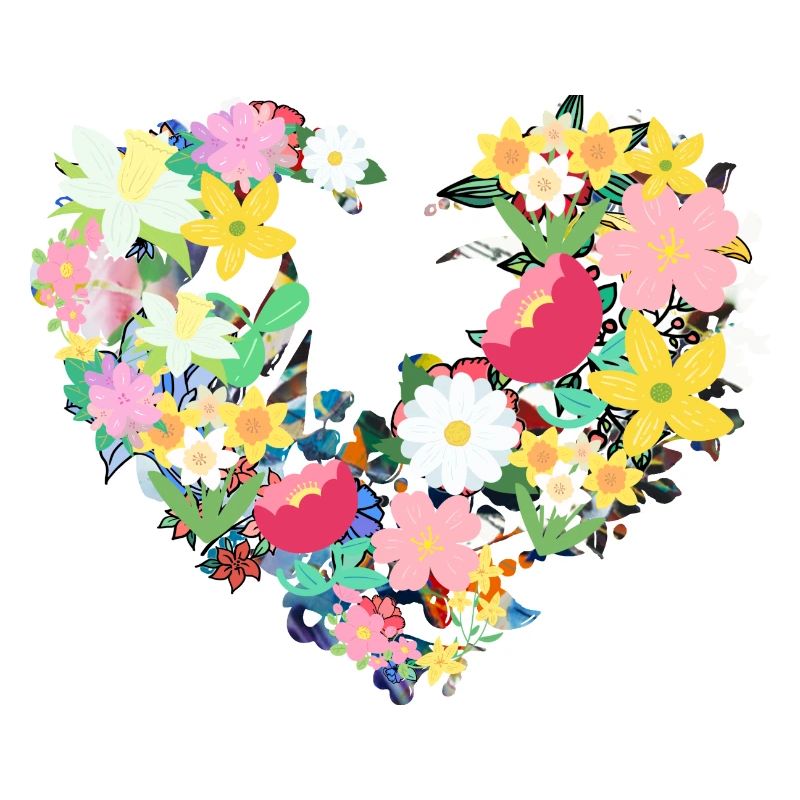 coeur de fleur, fleurs, floral, fleur