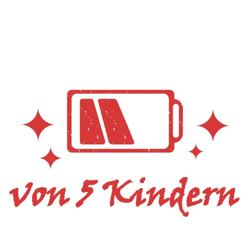 Akku leer Mama von 5 Kindern Mutter Muttertag Kind