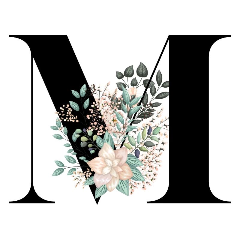 lettre M fleuris