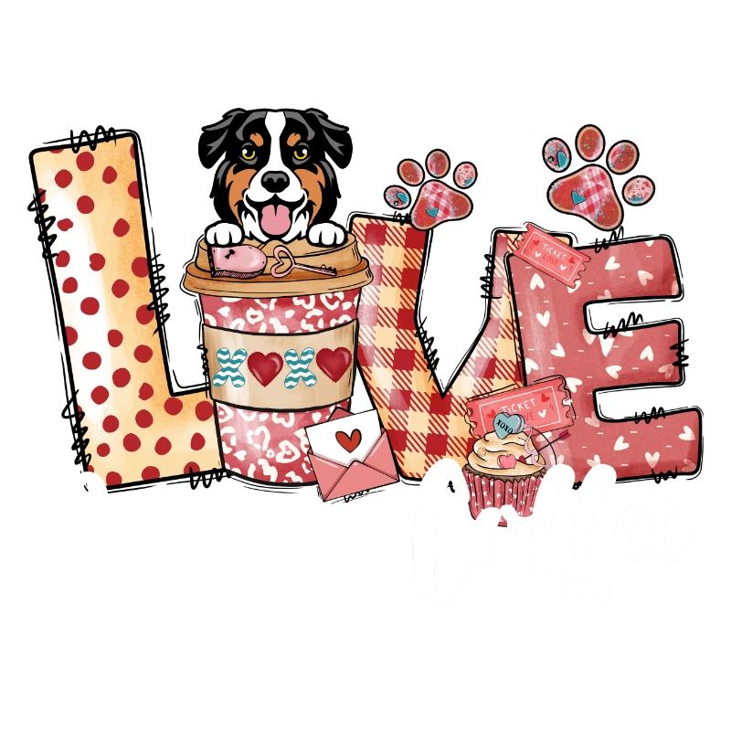 Australischer Schäferhund Hund Kaffee Liebhaber Valentinstag Da