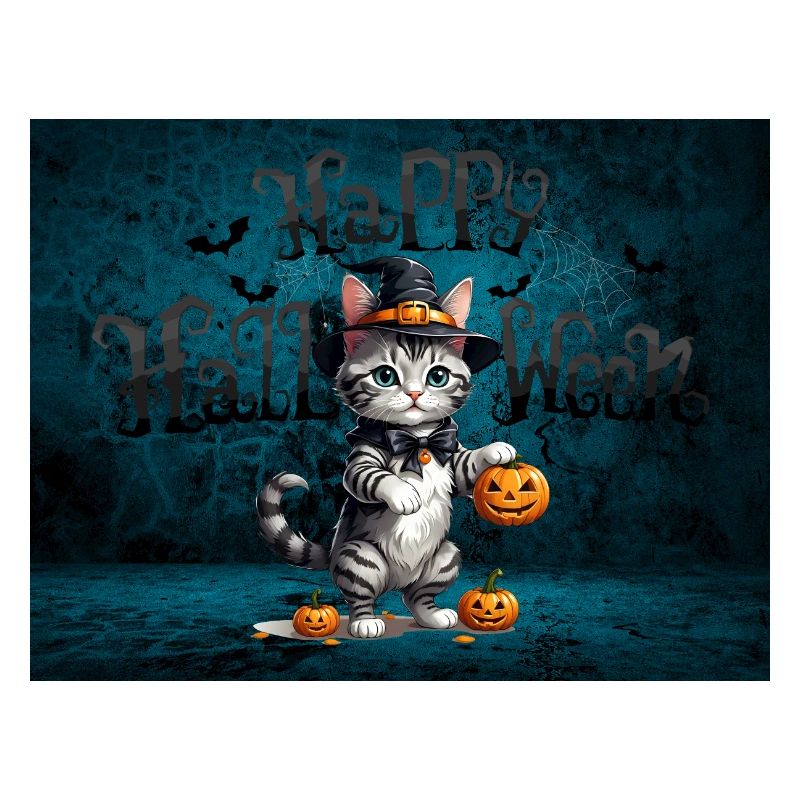 Effrayant Mignon Halloween Chat Effrayant