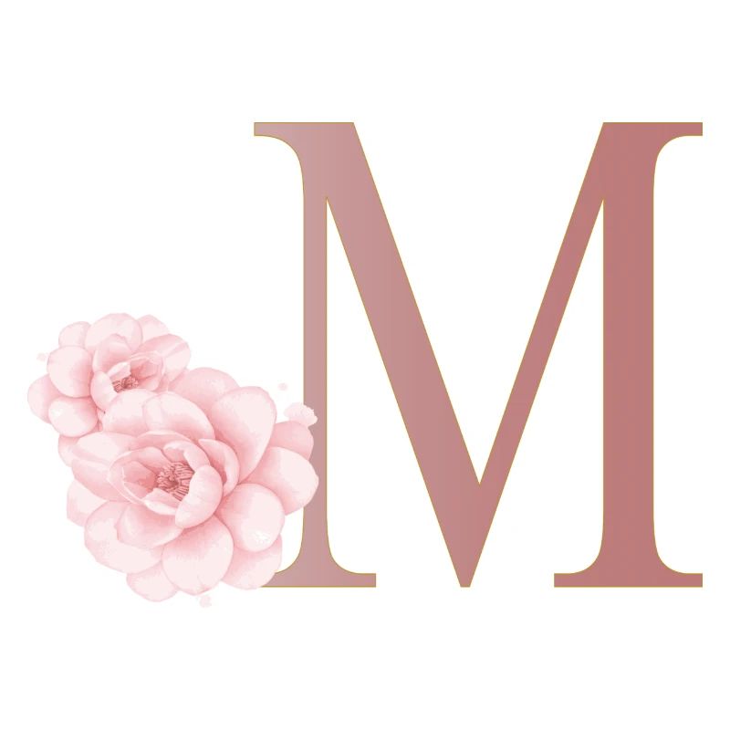 Buchstabe M mit Blumen