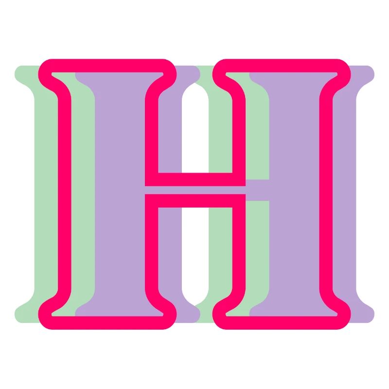 Multi-coloured letter h