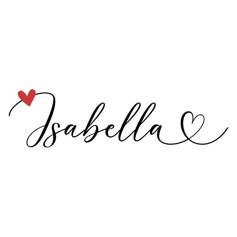 Isabella Last name First name Calligraphy heart
