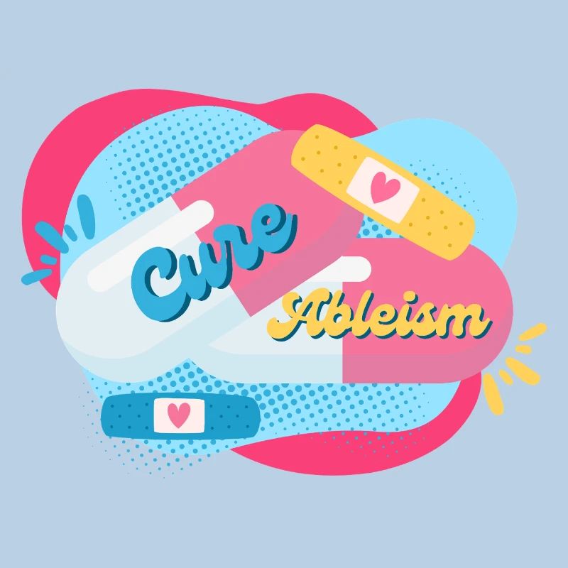 Cure Ableism Colorful Background Pills Patch
