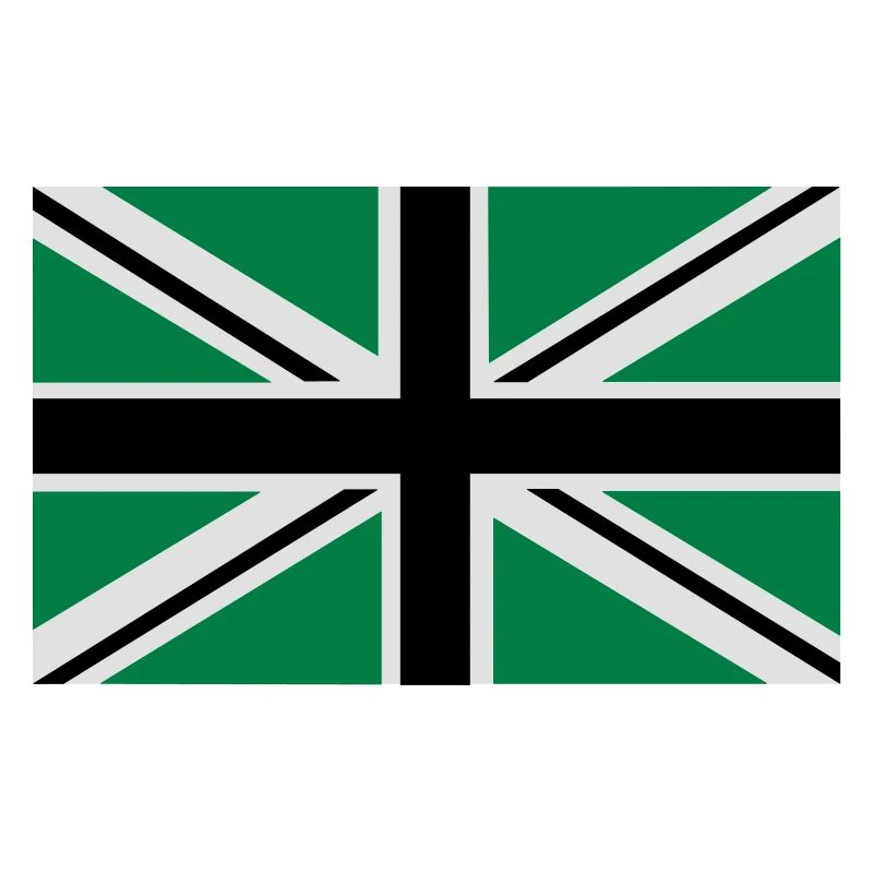 Union Jack | noir-blanc-vert | bannière | drapeau