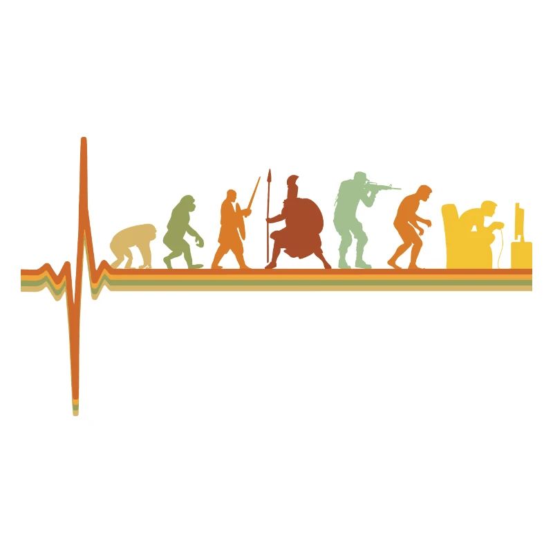 Gaming ECG Heartbeat Evolution Retro Gamer
