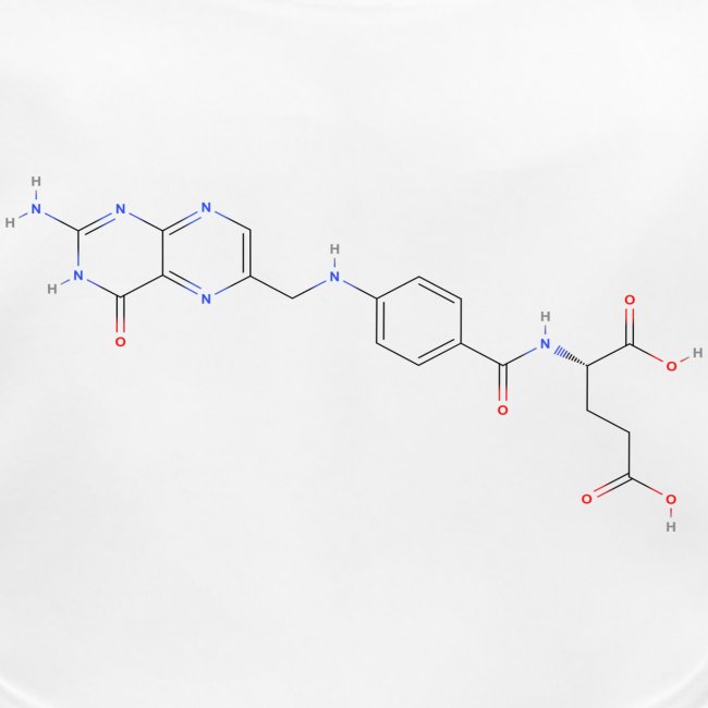 Vitamin M Molecule - Colored Structural Formula