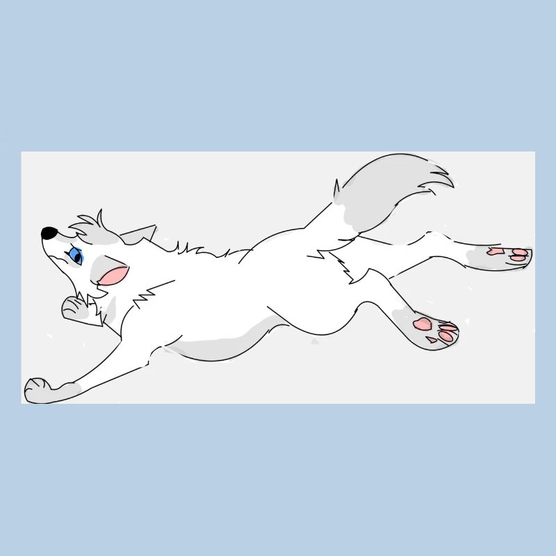 Wegspringender Wolf