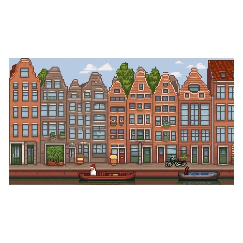 Centro città di Amsterdam - Pixel Art