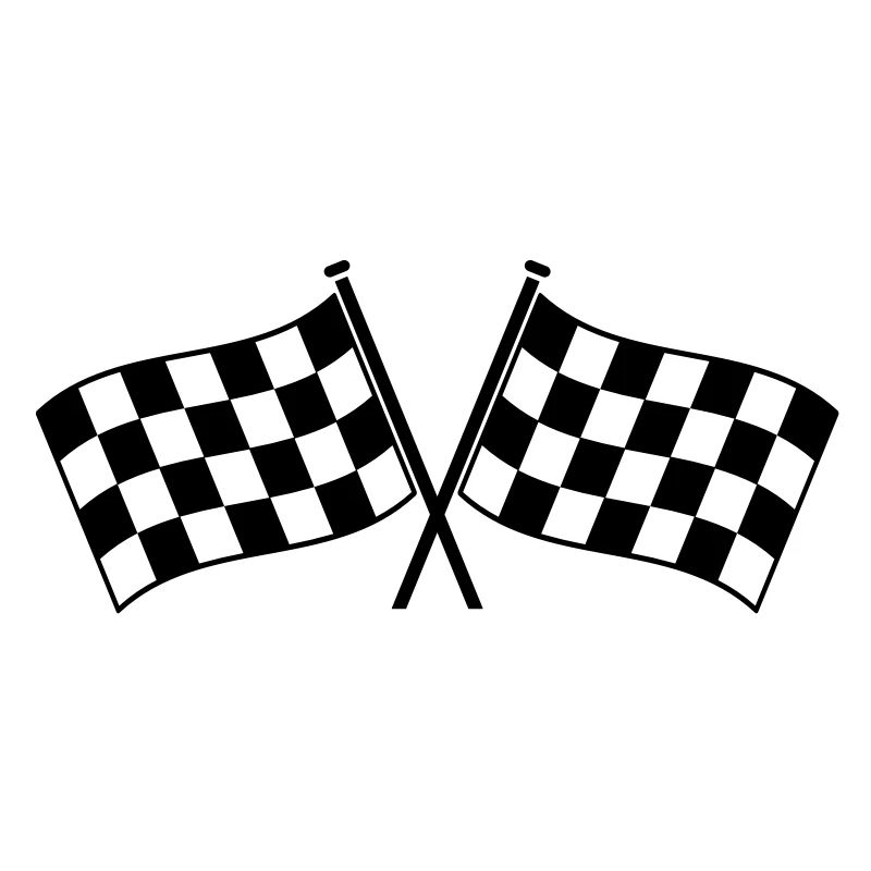 Deux drapeaux à damier vainqueur de la course