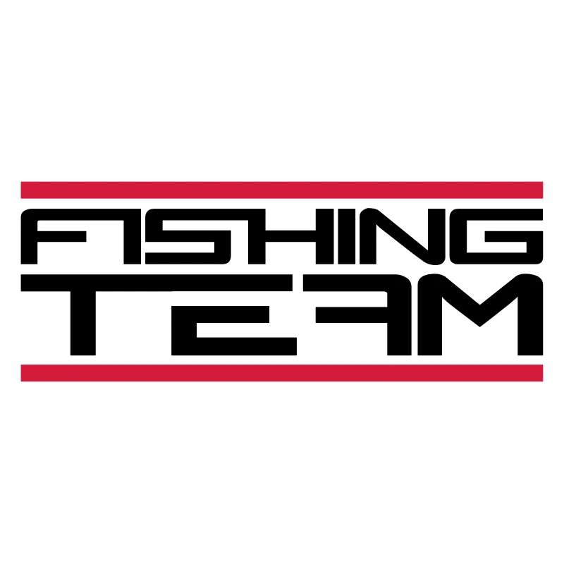 Le logo de sport de l'équipe de pêche rouge a attrapé du poisson
