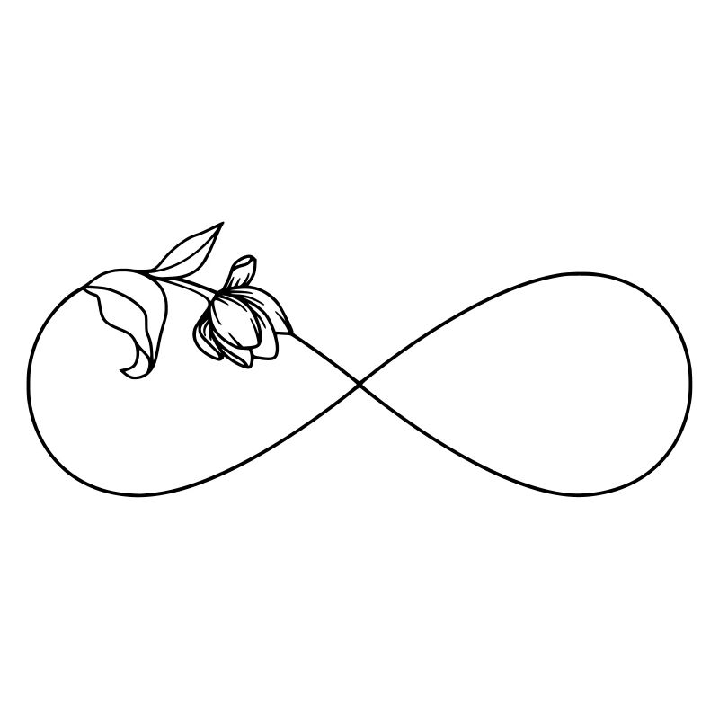 Schlichtes Unendlichkeitssymbol Infinity mit Blume