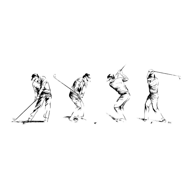 Illustration de 4 golfeurs côte à côte.