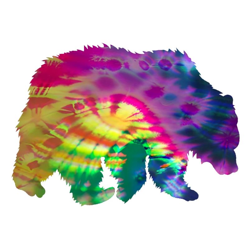 Bear Silhouette Tie Dye Batik Pattern