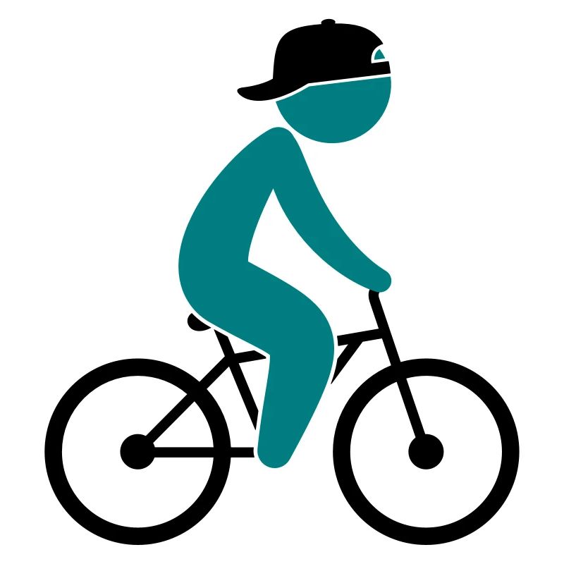 A cyclist rides on his bicycle