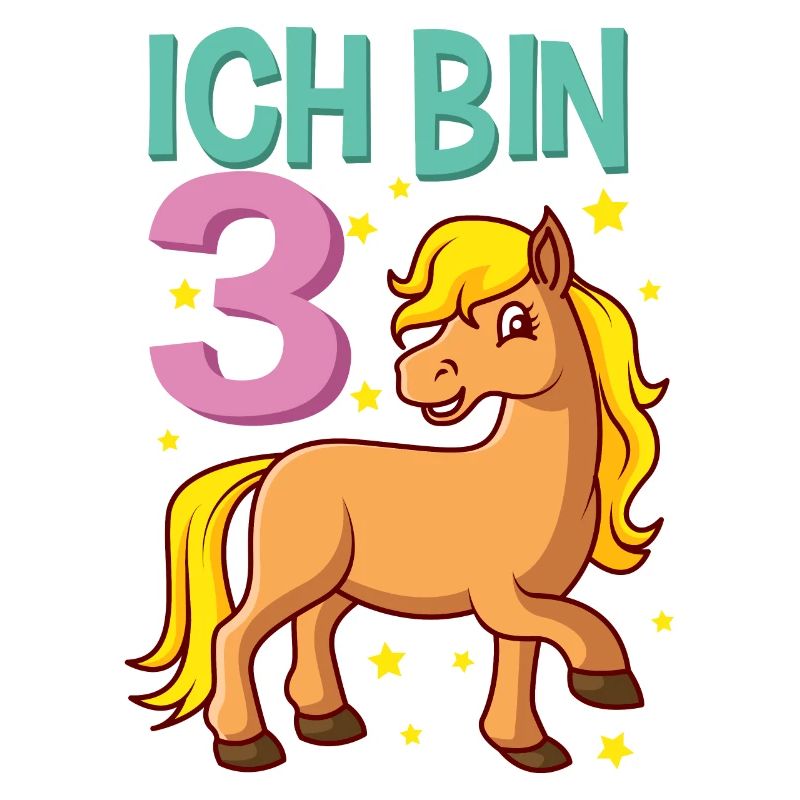 Kinder Geburtstagsshirt Pferd 3 Geburtstag Maedch