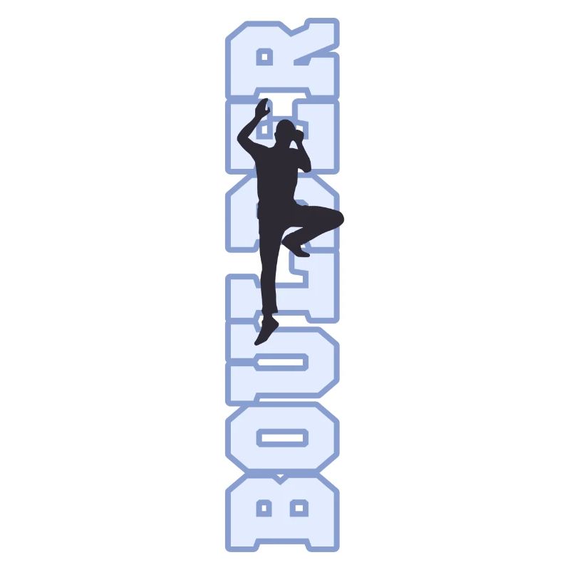 Boulder Schrift mit Kletterer Geschenk