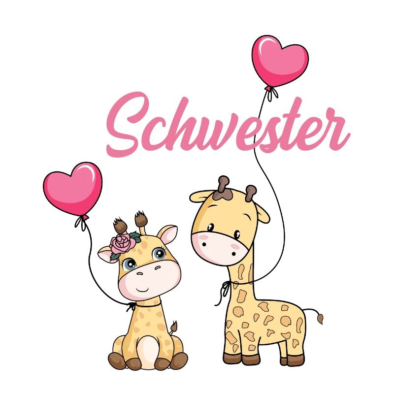 Große Schwester 2021 Giraffen süße Geschenkidee