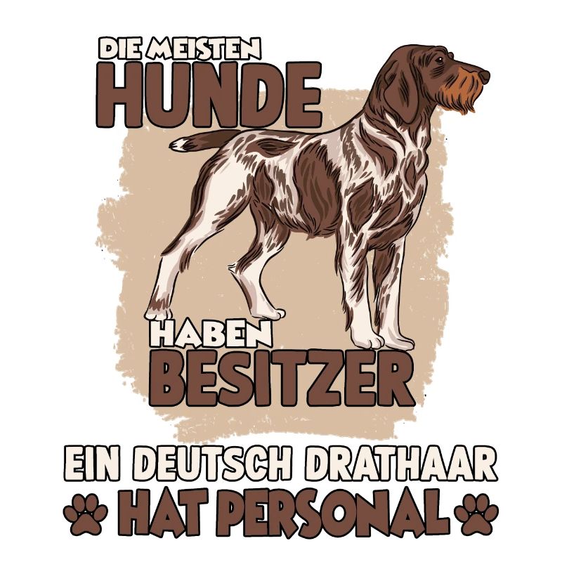Deutsch Drahthaar Hundebesitzer lustig Hund Gassi