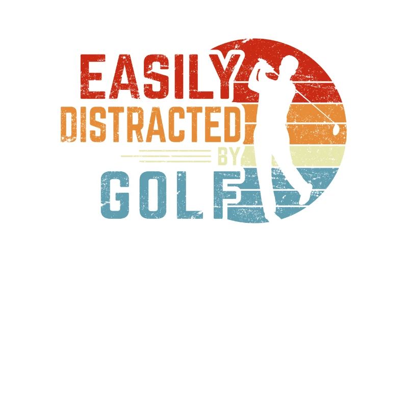 Easily Distracted By Golf Funny Golfing Lover Reti