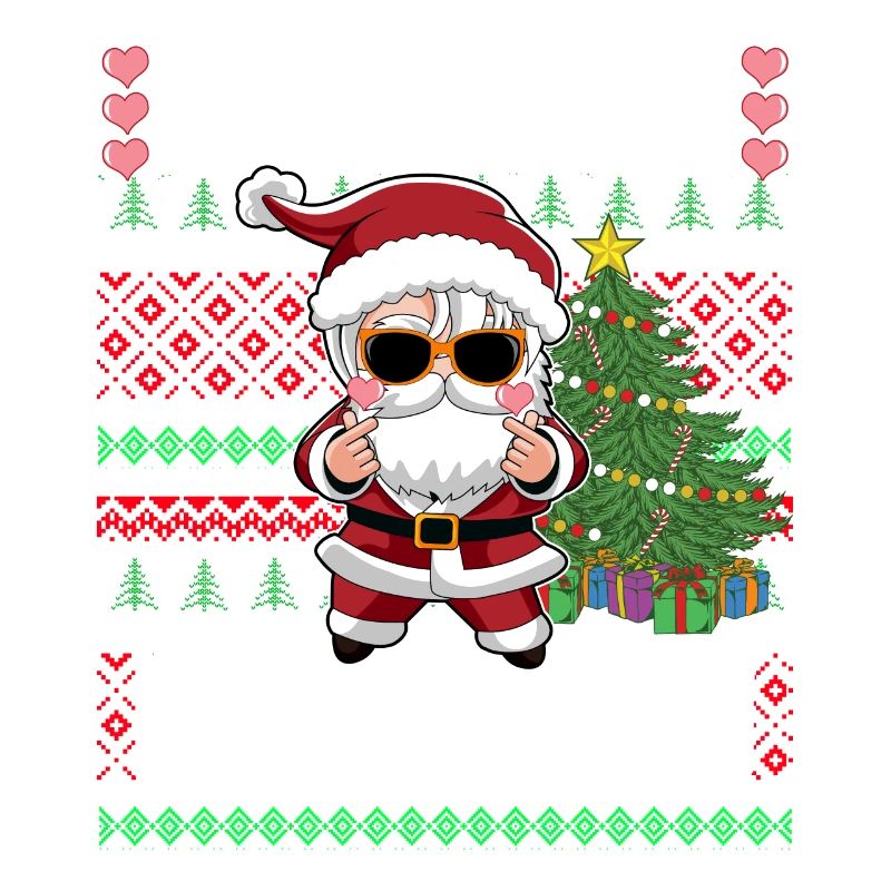 Pull de Noël laid design K-Pop Père Noël