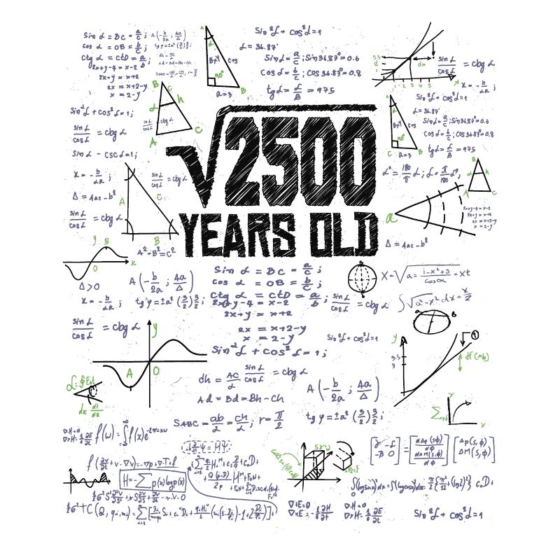 Square Root of 2500 Math Nerd 50th Birthday
