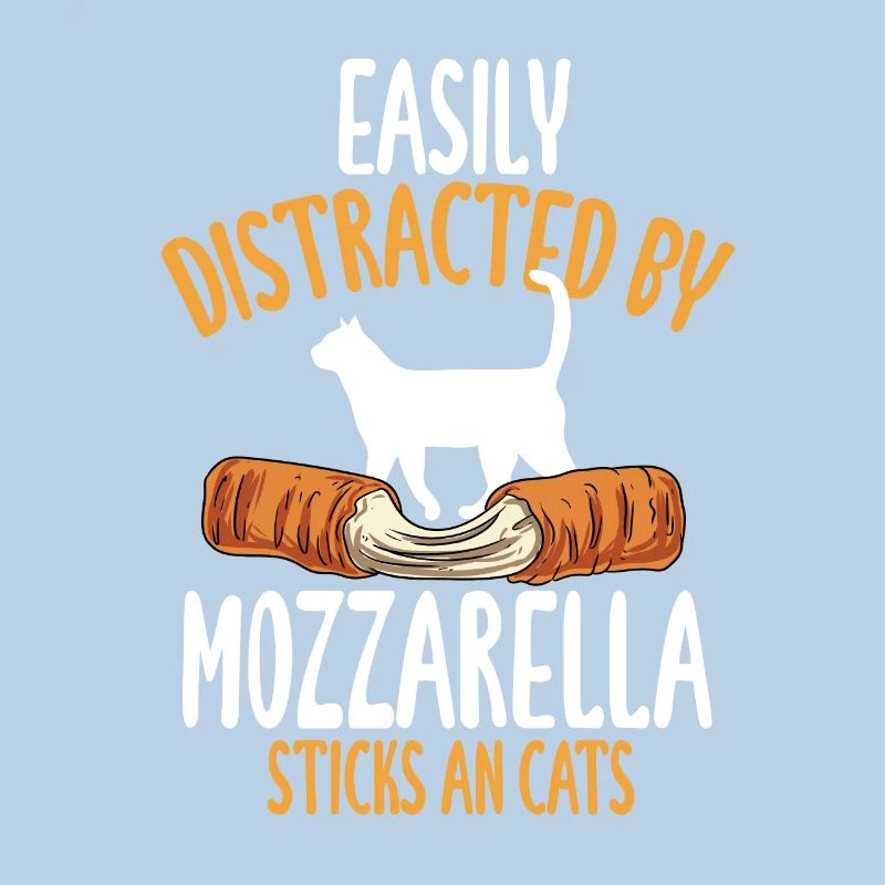 Facilement distrait par les bâtonnets de mozzarella et le chat