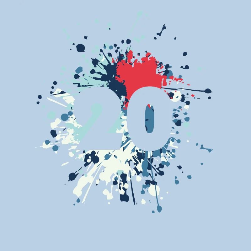 Number 20th Color Splash