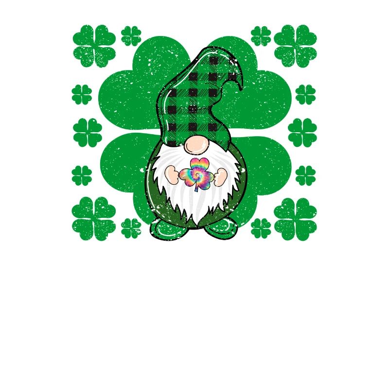 Gnome Tie Dye Clover Leaf St.