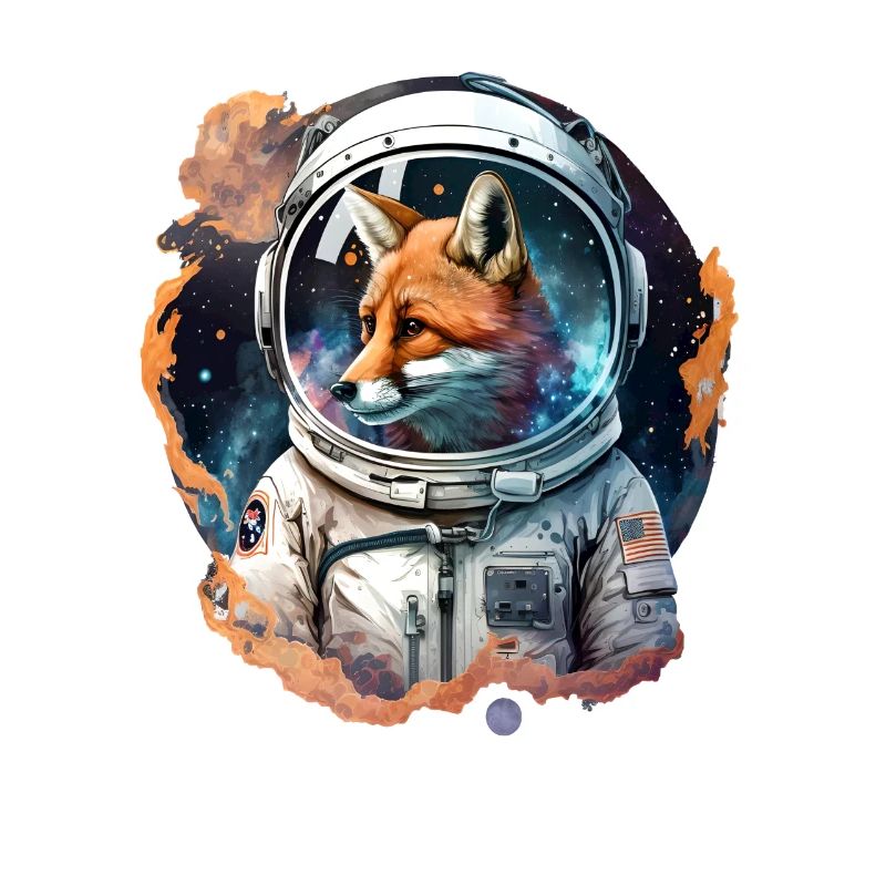 Fox astronaut in space