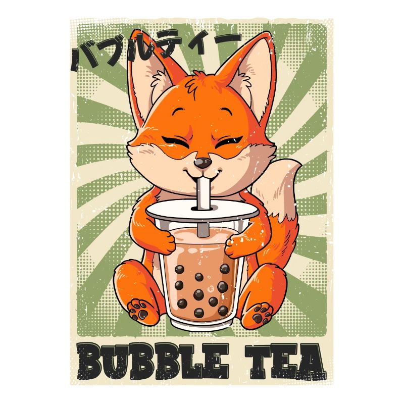 Boba Tea Fox Bubble Tea