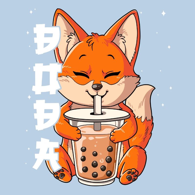 Boba Tea Fox Bubble Tea