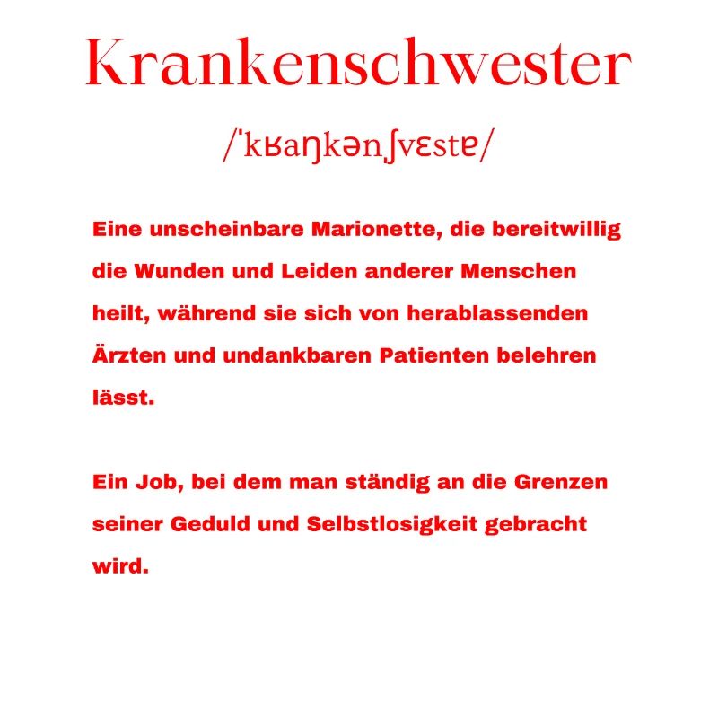 Krankenschwester Definition