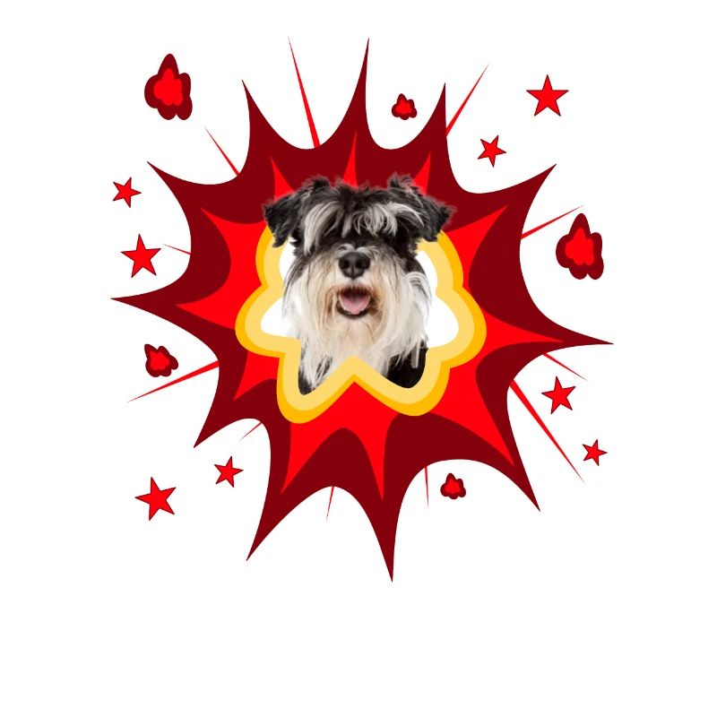 Conception de chien de bande dessinée - Pow - Schnauzer miniature