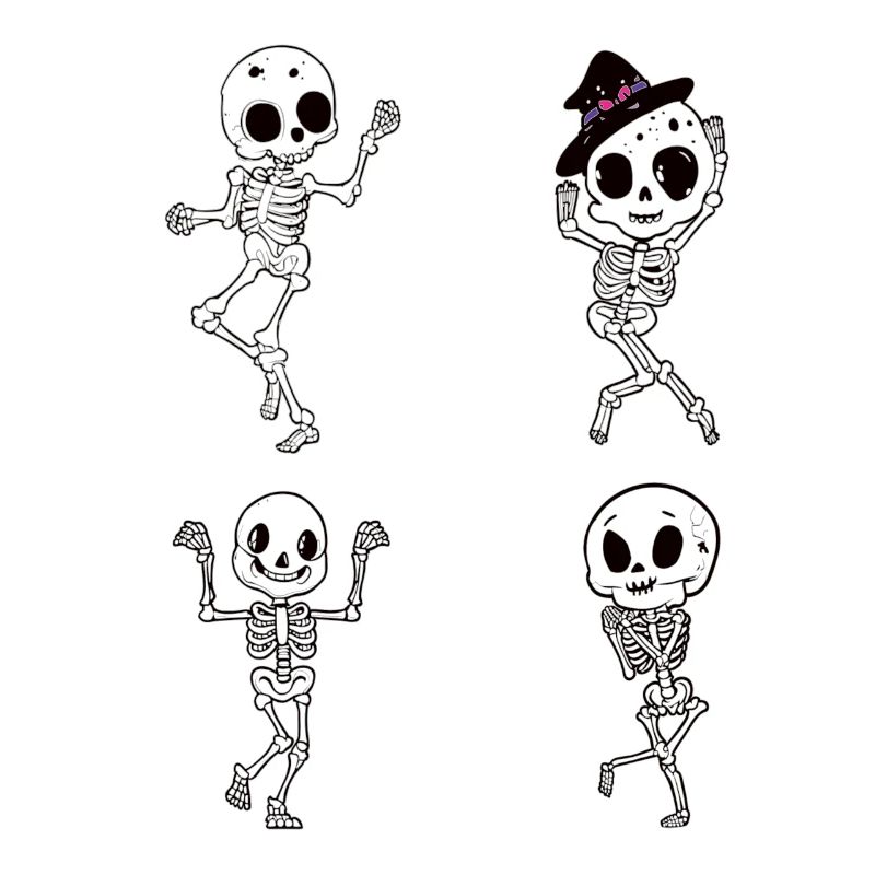 Funny dancing skeletons